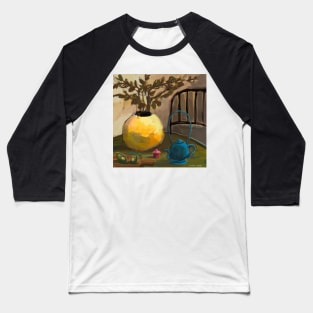 Yellow Vase and Cupcakes Baseball T-Shirt